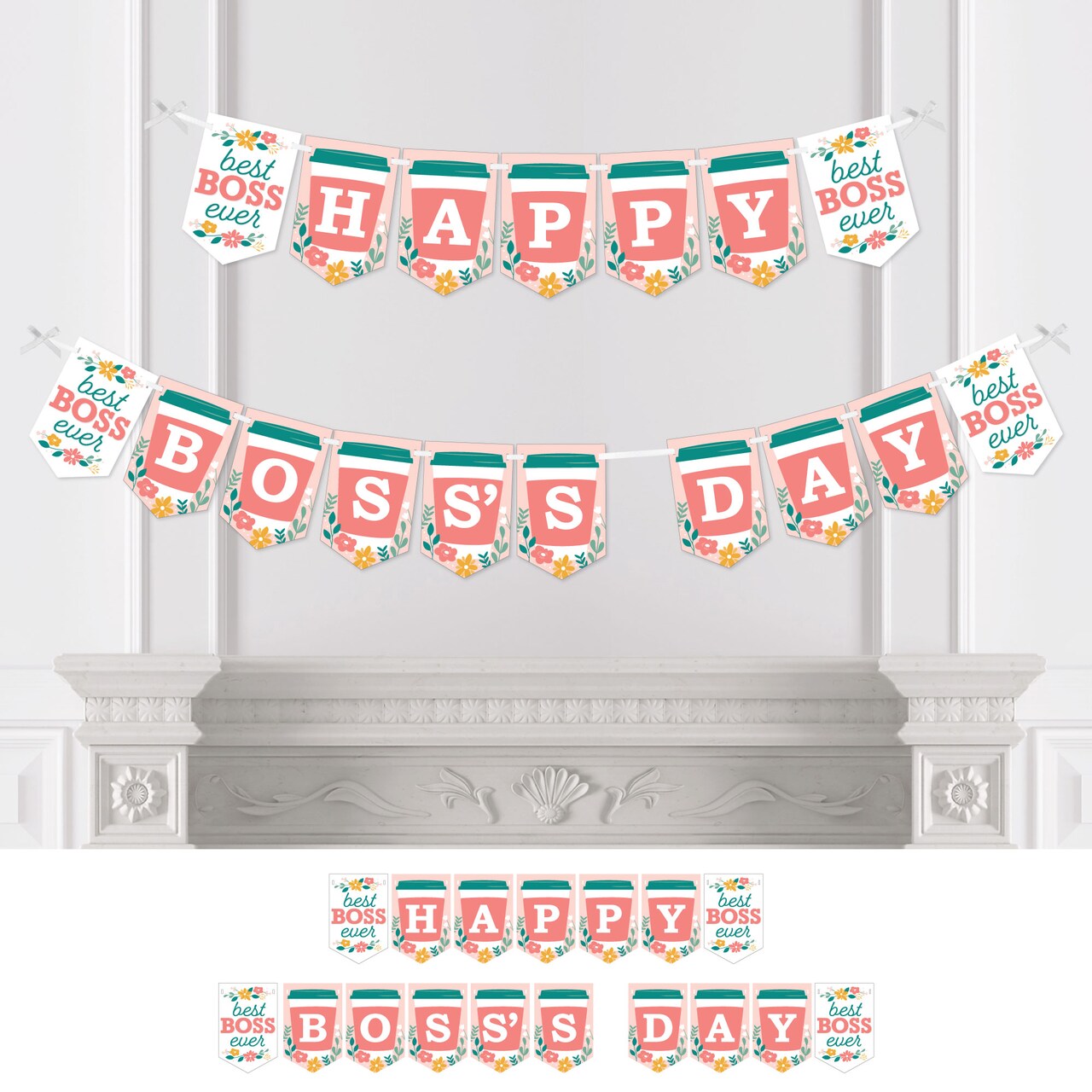 Big Dot of Happiness Female Best Boss Ever - Women Boss's Day Bunting Banner - Party Decorations - Happy Boss's Day